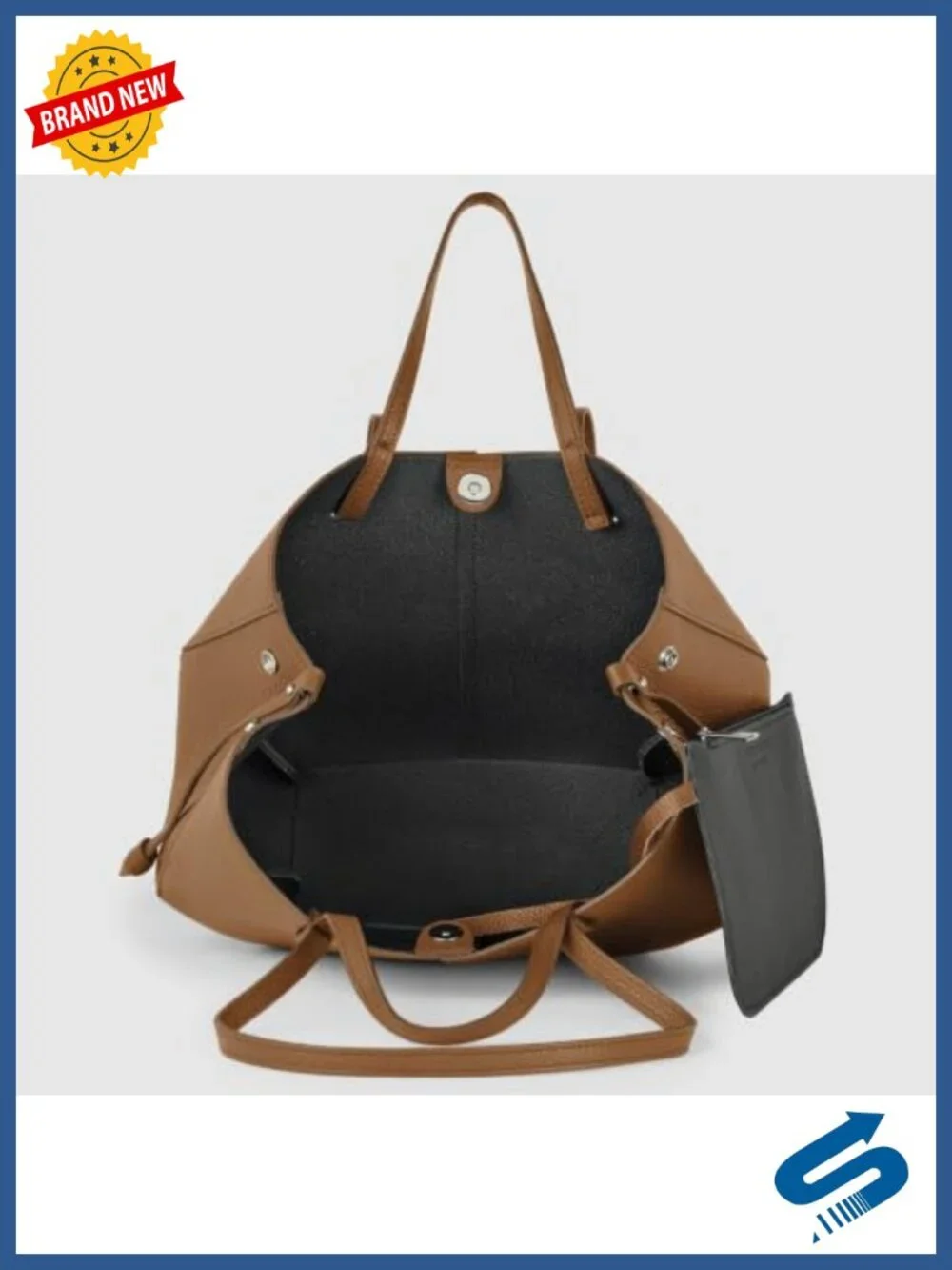 Genuine Italian Leather Tote Bag for Women, Shoulder Handbag with Dual Straps,